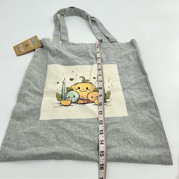Impact Aware Recycled Canvas Pumpkin Patch Grey Tote Bag Farmer’s‎ Market NWT - Picture 3 of 9